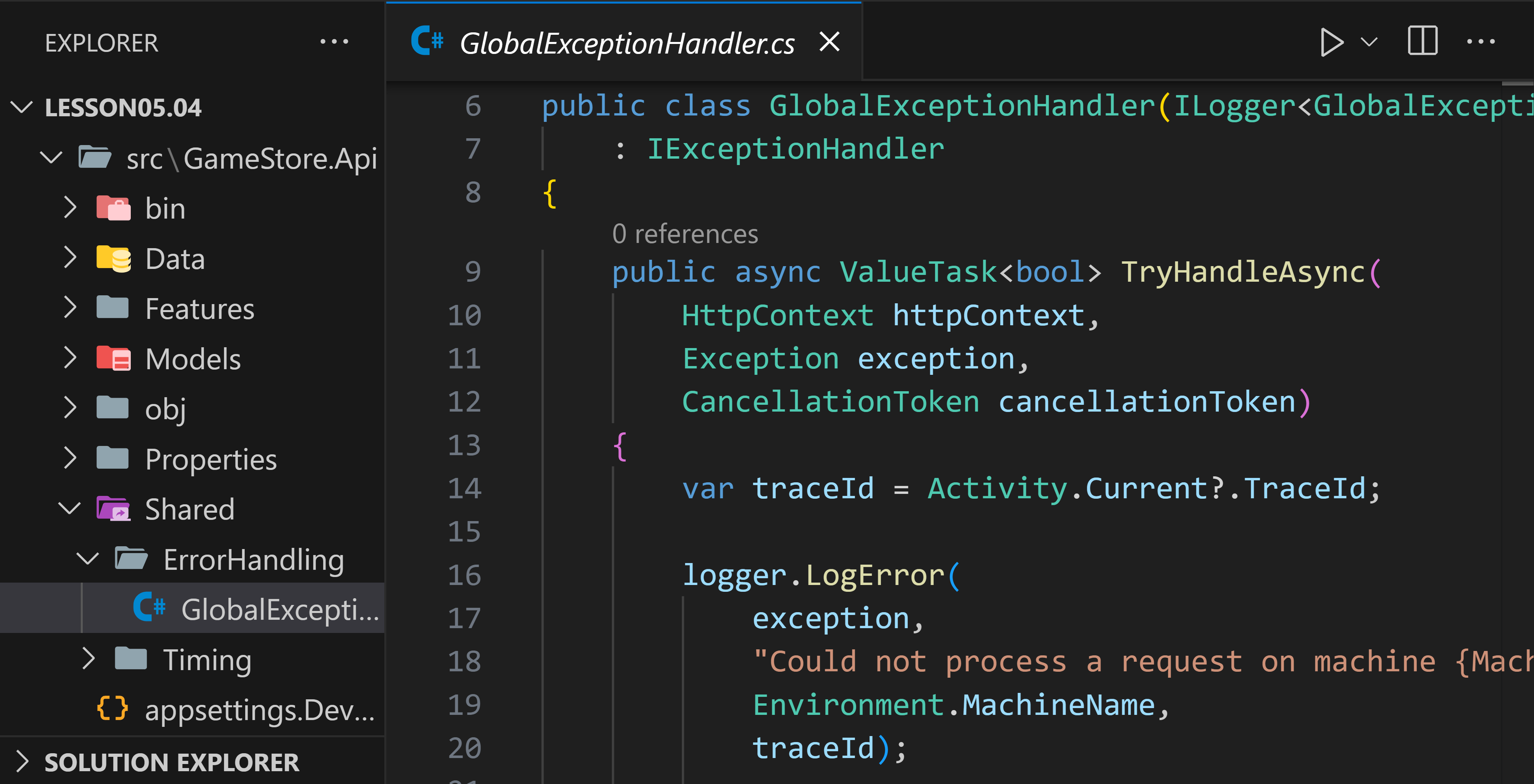 Global error handling in ASP.NET Core, turning unhandled exceptions into clean, consistent API responses.